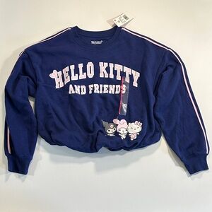 Hello Kitty & Friends Blue Cropped Sweatshirt NWT Size XS